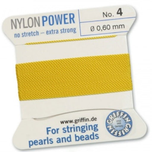 Nylon Bead Cord Yellow #4 - Default Title