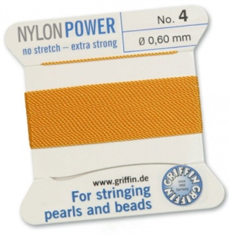 Nylon Bead Cord Amber #4 - Default Title