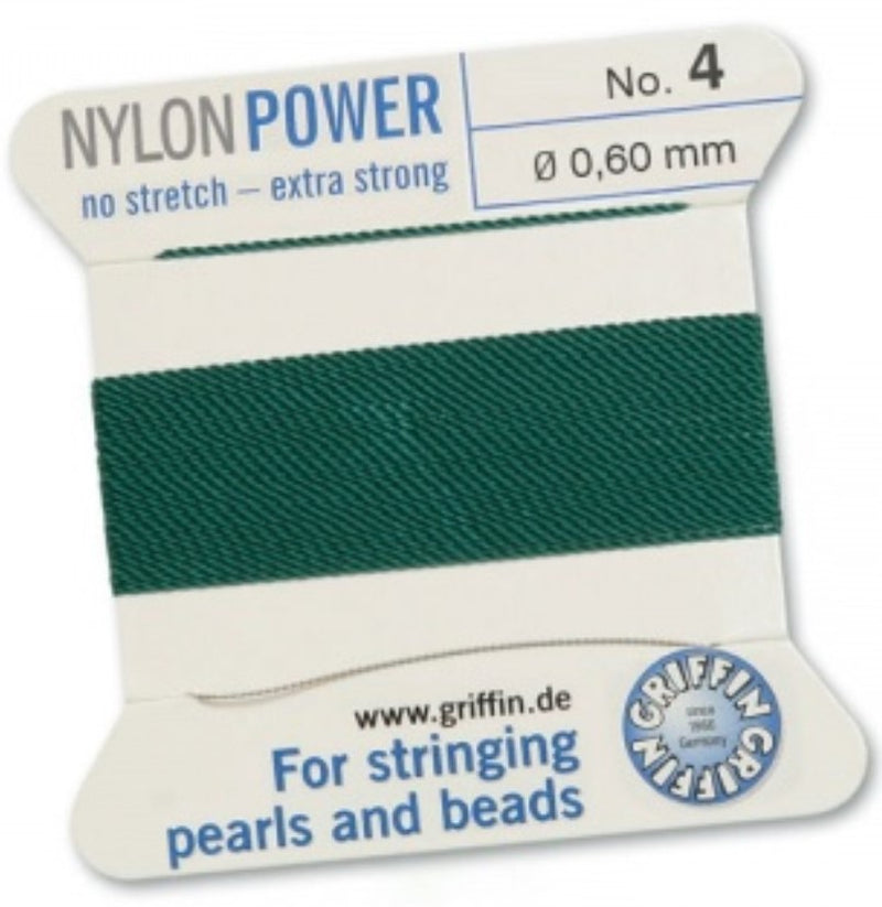 Nylon Bead Cord Green #4 - Default Title