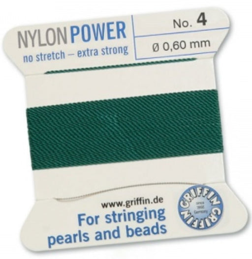 Nylon Bead Cord Green #4 - Default Title