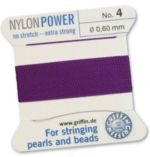 Nylon Bead Cord Amethyst #4 - Default Title