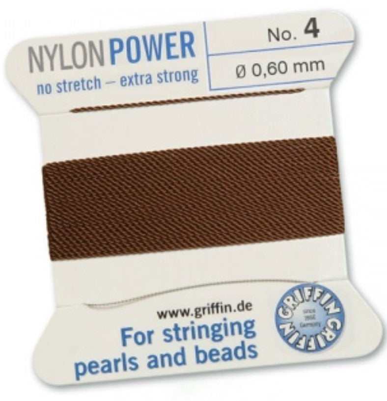 Nylon Bead Cord Brown #4 - Default Title