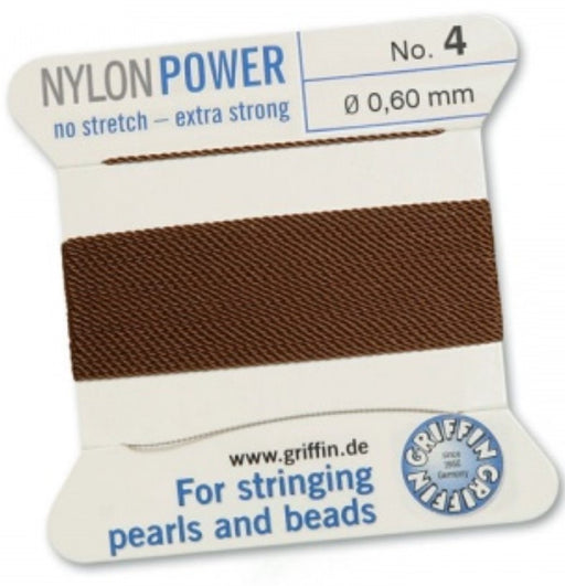 Nylon Bead Cord Brown #4 - Default Title