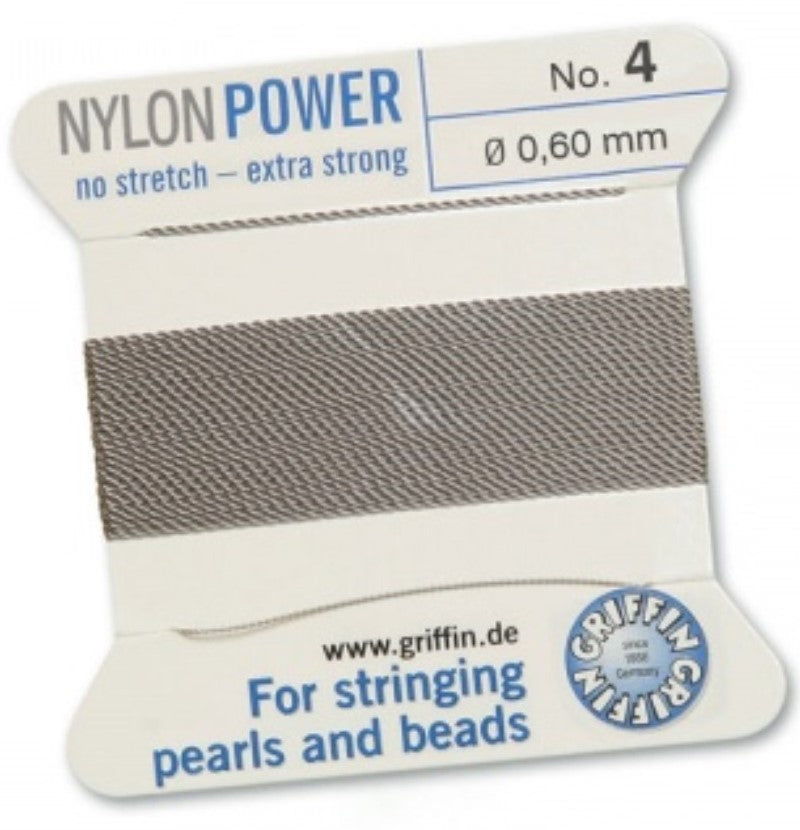 Nylon Bead Cord Gray #4 - Default Title