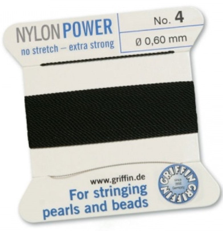 Nylon Bead Cord Black #4 - Default Title