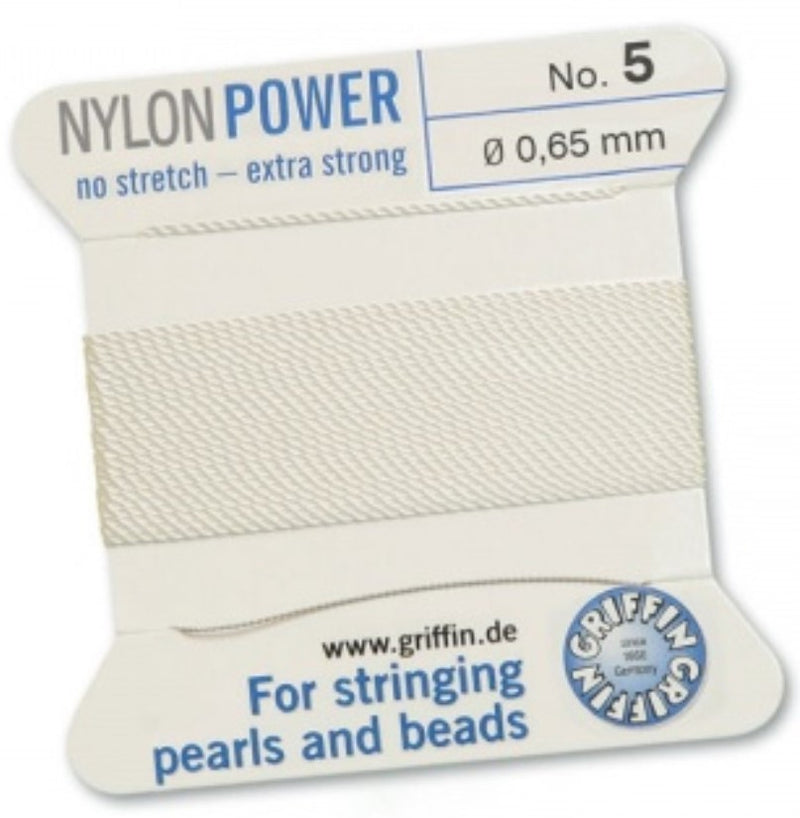 Nylon Bead Cord White #5 - Default Title