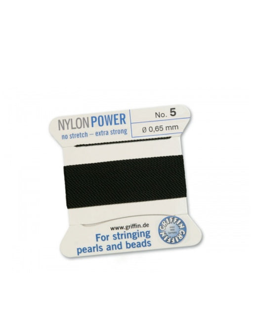 Nylon Bead Cord Black #5 - Default Title