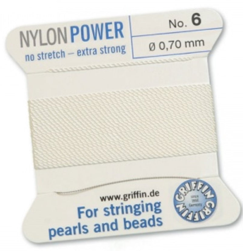 Nylon Bead Cord White #6 - Default Title