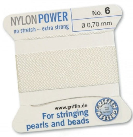 Nylon Bead Cord White #6 - Default Title