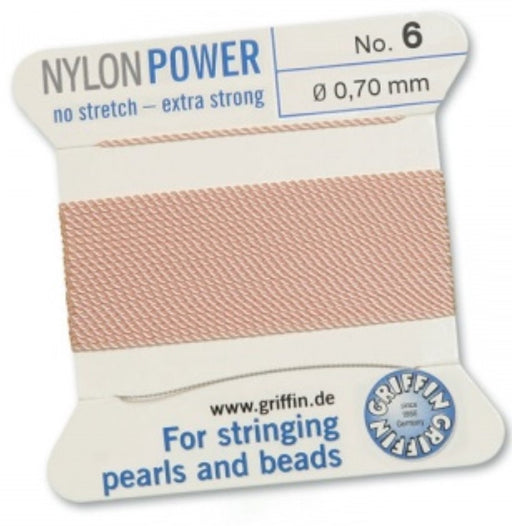 Nylon Bead Cord Pink #6 - Default Title