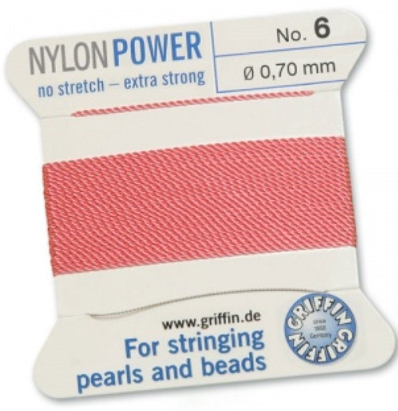 Nylon Bead Cord Dark Pink #6 - Default Title