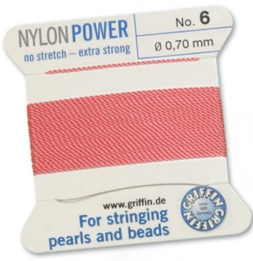 Nylon Bead Cord Dark Pink #6 - Default Title