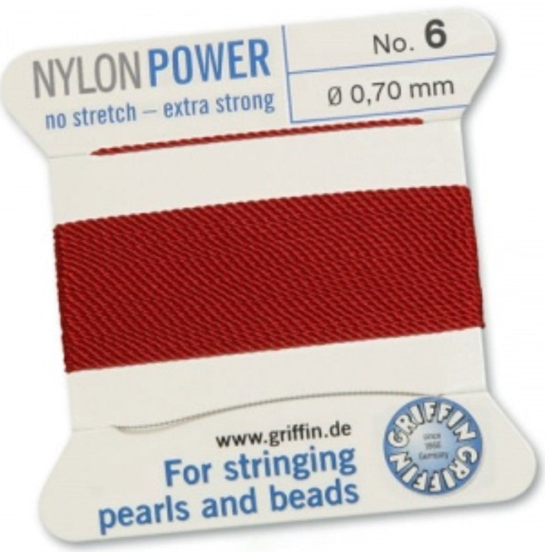 Nylon Bead Cord Garnet #6 - Default Title