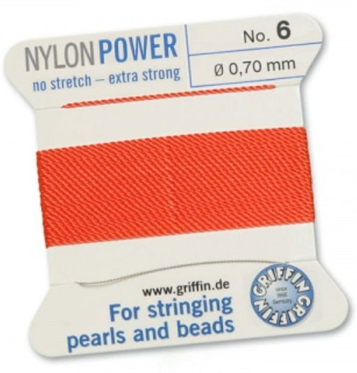 Nylon Bead Cord Coral #6 - Default Title