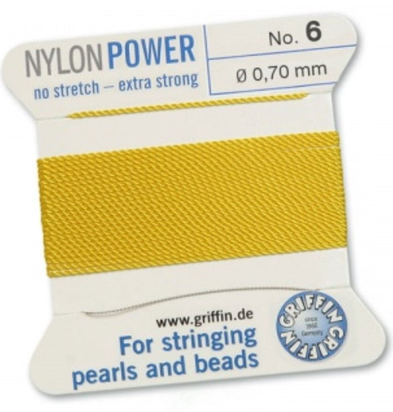 Nylon Bead Cord Yellow #6 - Default Title
