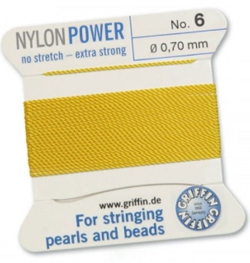 Nylon Bead Cord Yellow #6 - Default Title