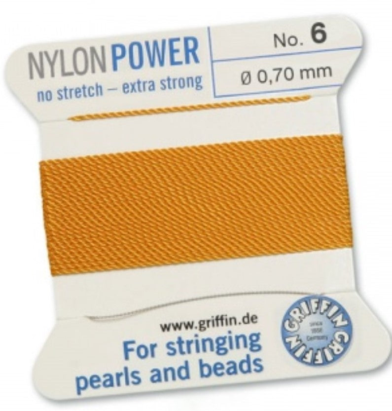 Nylon Bead Cord Amber #6 - Default Title