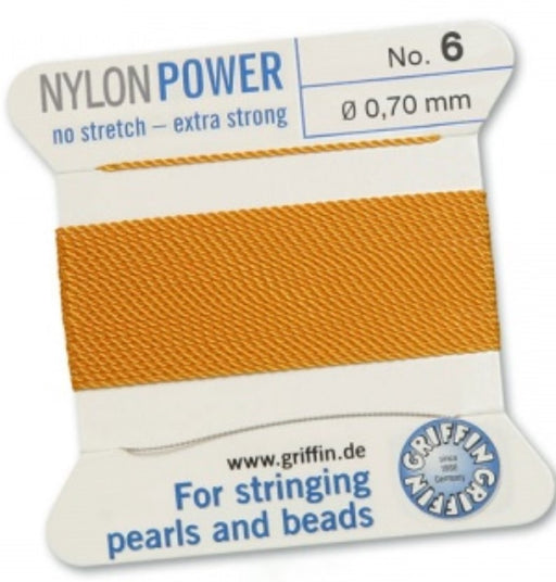 Nylon Bead Cord Amber #6 - Default Title