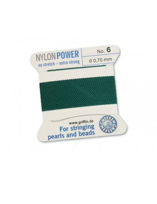 Nylon Bead Cord Green #6 - Default Title