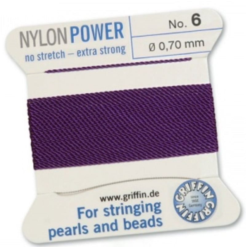 Nylon Bead Cord Amethyst #6 - Default Title