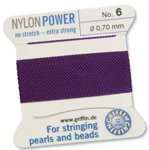 Nylon Bead Cord Amethyst #6 - Default Title