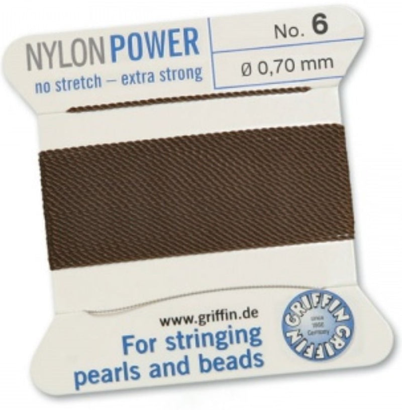 Nylon Bead Cord Brown #6 - Default Title