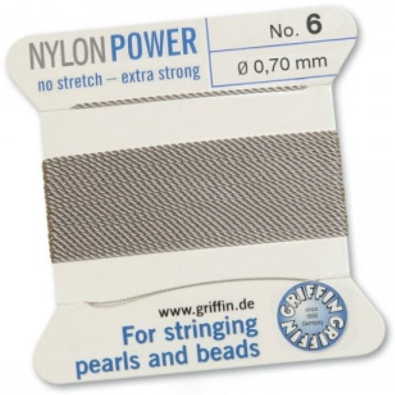 Nylon Bead Cord Gray #6 - Default Title