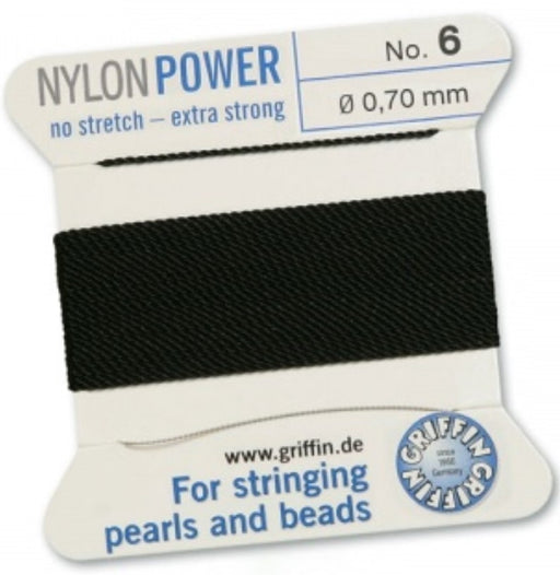 Nylon Bead Cord Black #6 - Default Title