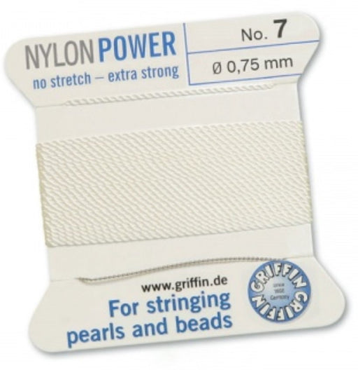 Nylon Bead Cord White #7 - Default Title