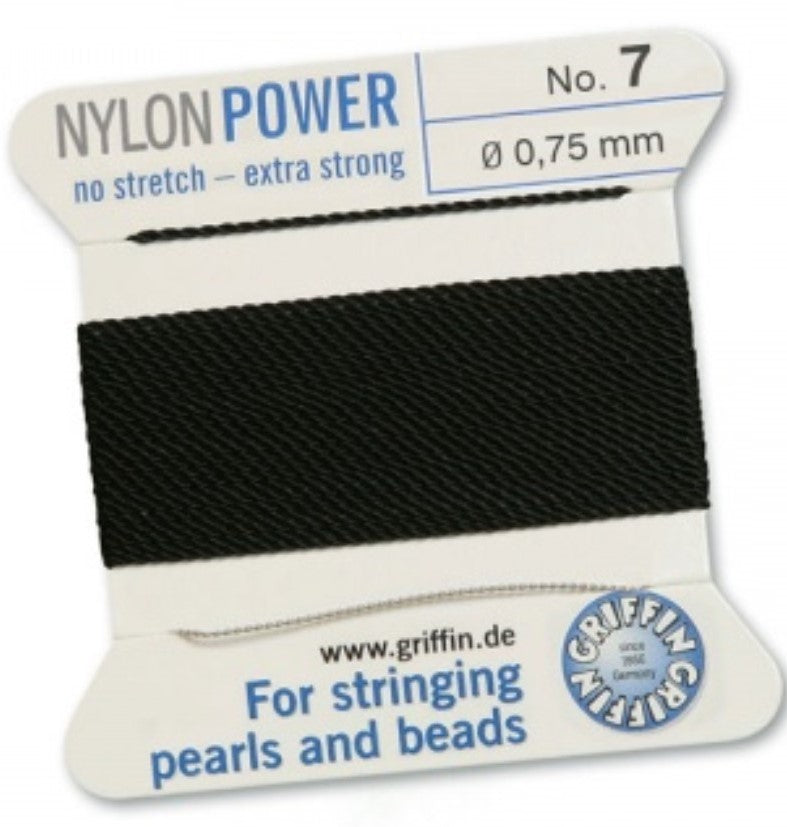Nylon Bead Cord Black #7 - Default Title