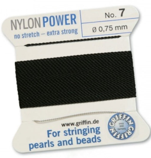 Nylon Bead Cord Black #7 - Default Title