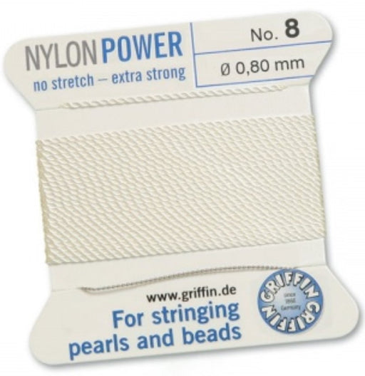 Nylon Bead Cord White #8 - Default Title