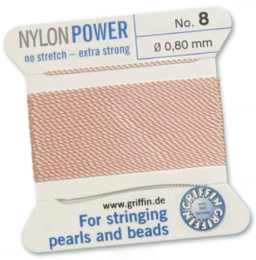 Nylon Bead Cord Pink #8 - Default Title