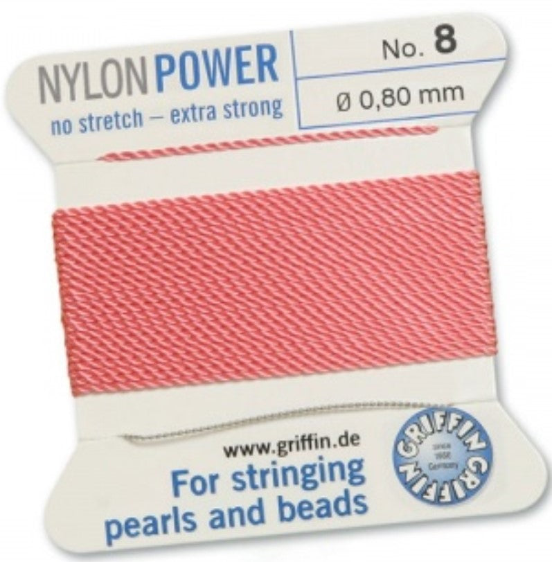 Nylon Bead Cord Dark Pink #8 - Default Title