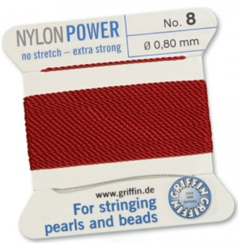 Nylon Bead Cord Garnet #8 - Default Title