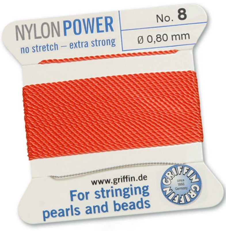 Nylon Bead Cord Coral #8 - Default Title