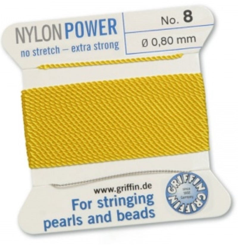 Nylon Bead Cord Yellow #8 - Default Title