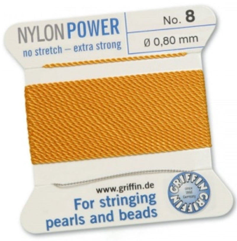 Nylon Bead Cord Amber #8 - Default Title