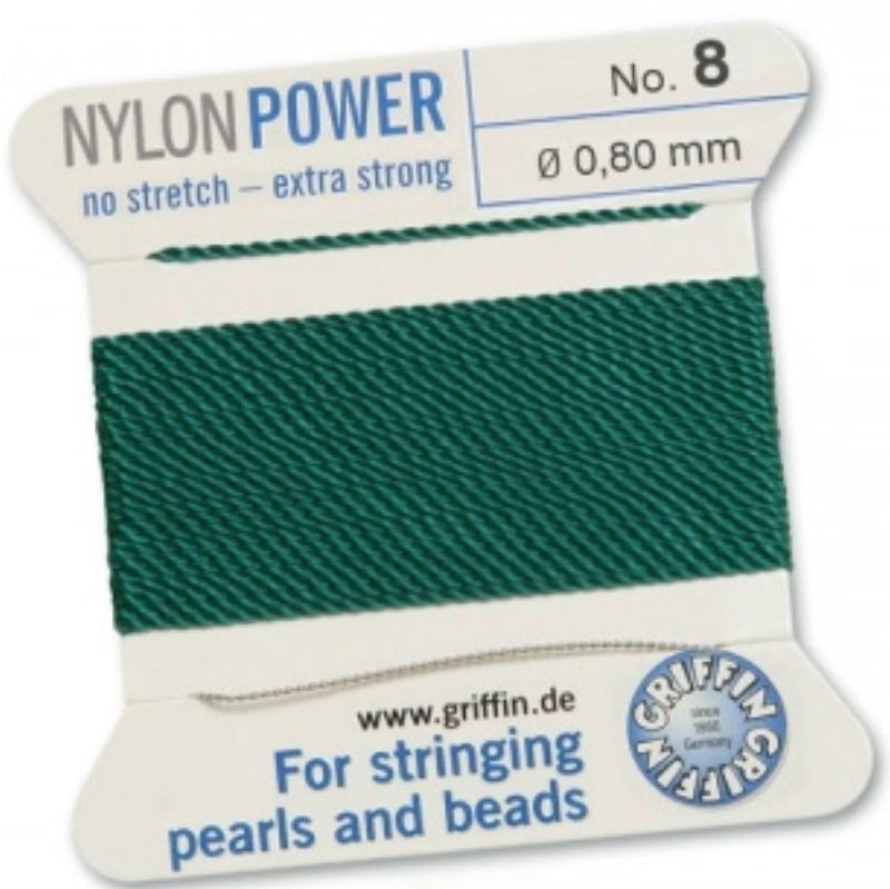 Nylon Bead Cord Green #8 - Default Title