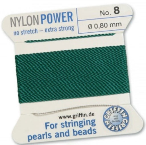 Nylon Bead Cord Green #8 - Default Title