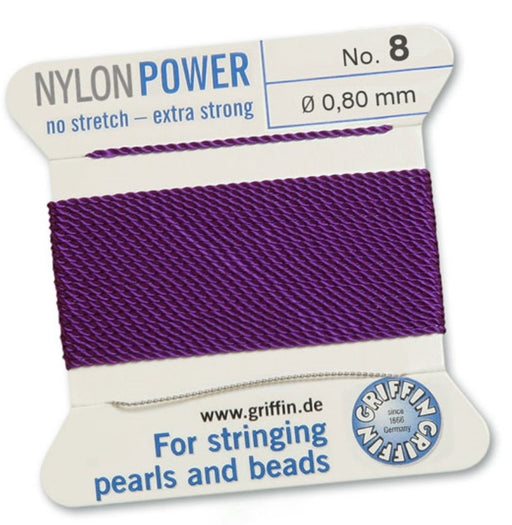 Nylon Bead Cord Amethyst #8 - Default Title