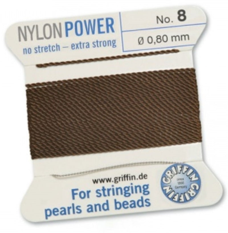 Nylon Bead Cord Brown #8 - Default Title