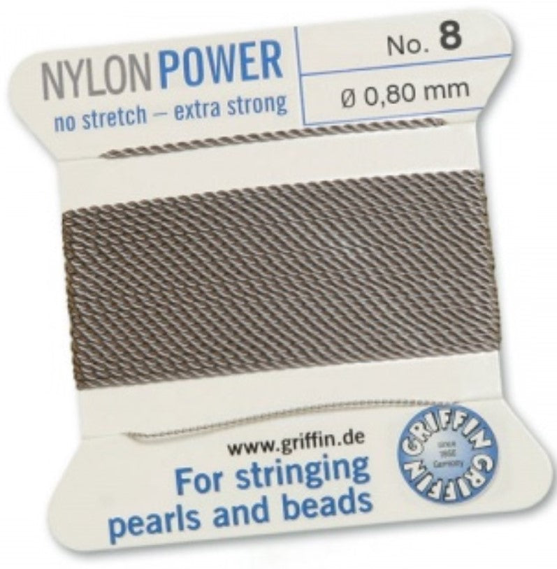 Nylon Bead Cord Gray #8 - Default Title