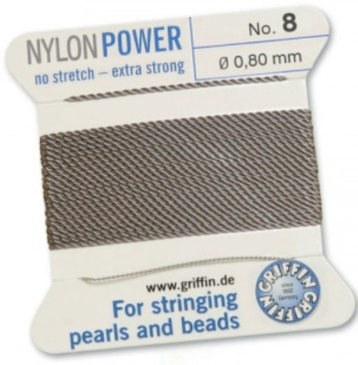 Nylon Bead Cord Gray #8 - Default Title