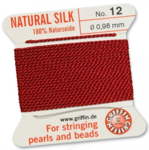 Silk Bead Cord Garnet #12 - Default Title