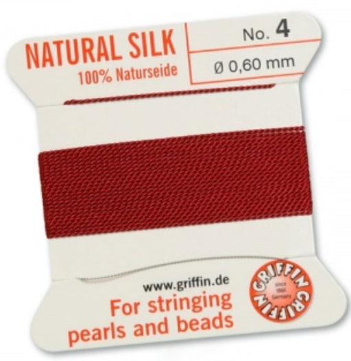 Silk Bead Cord Garnet #4 - Default Title