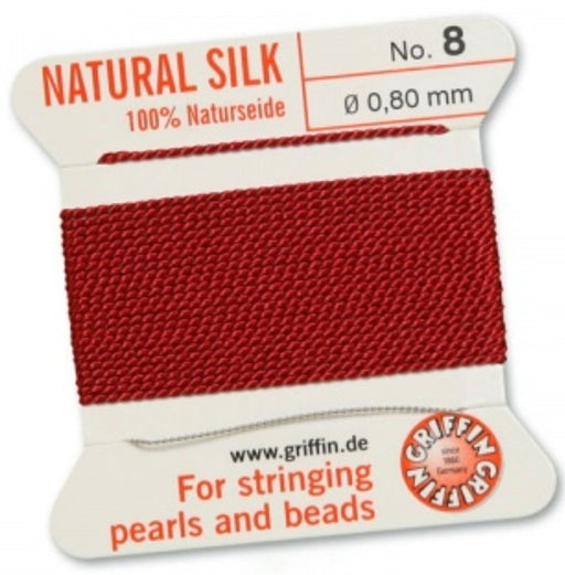 Silk Bead Cord Garnet #8 - Default Title