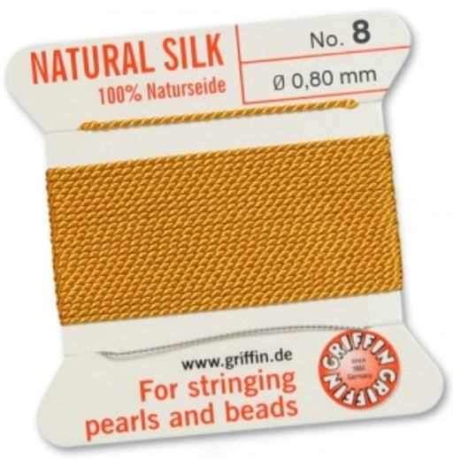 Silk Bead Cord Amber #8 - Default Title