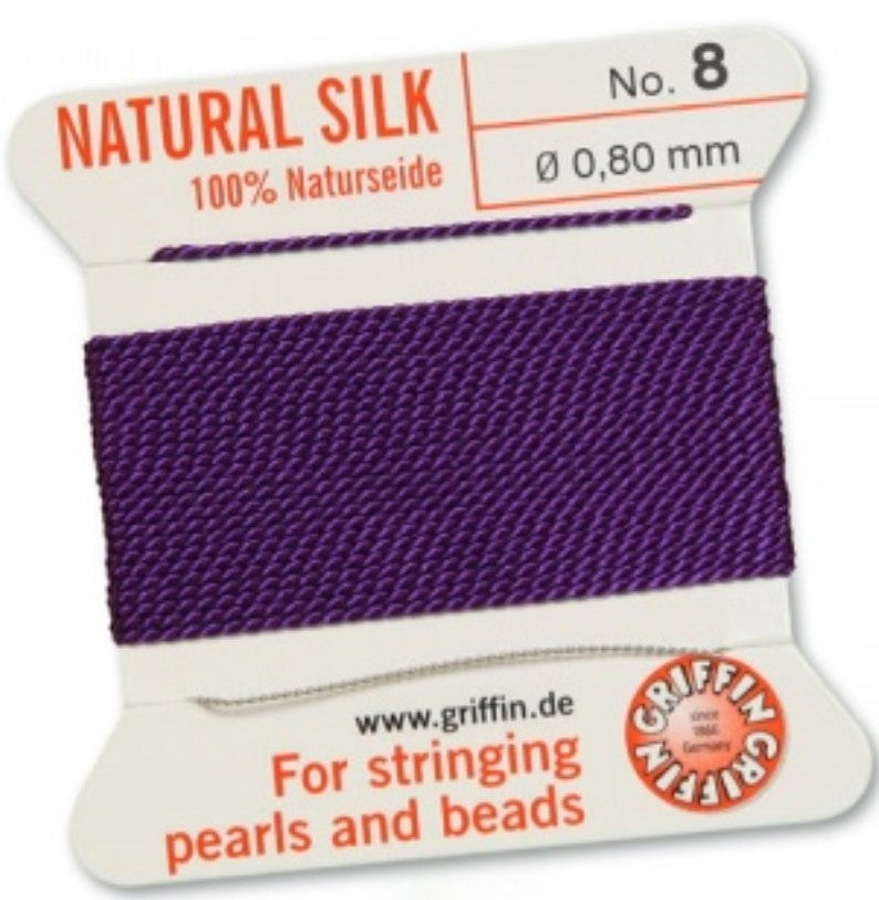 Silk Bead Cord Amethyst #8 - Default Title