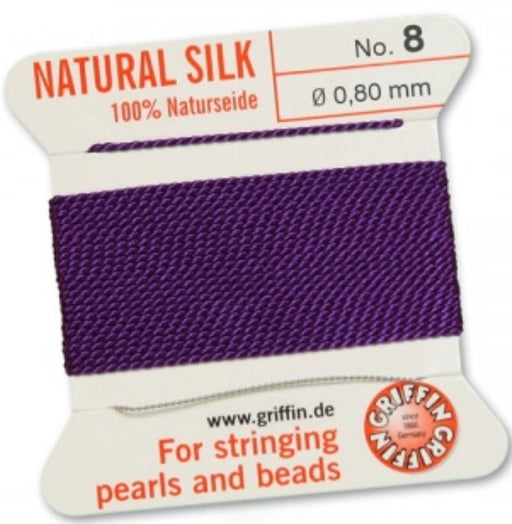 Silk Bead Cord Amethyst #8 - Default Title